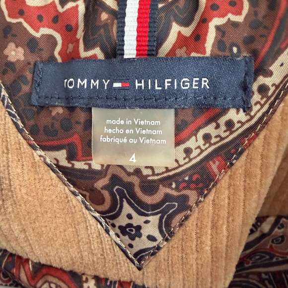 Tommy Hilfiger Tan Corduroy Jacket Paisley Lining Elbow Patch women’s 4 preppy - Picture 3 of 15